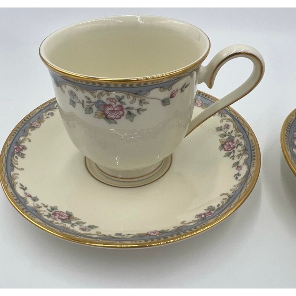 LENOX SOUTHERN VISTA FOOTED CUP AND SAUCER SET OF TWO - Picture 6 of 7